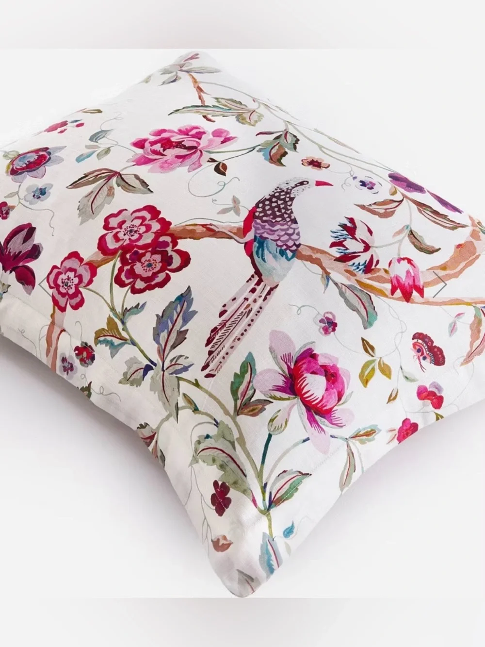 Johnny Was Kirby Standard Pillow Sham 100% Cotton Floral Bird 21x27